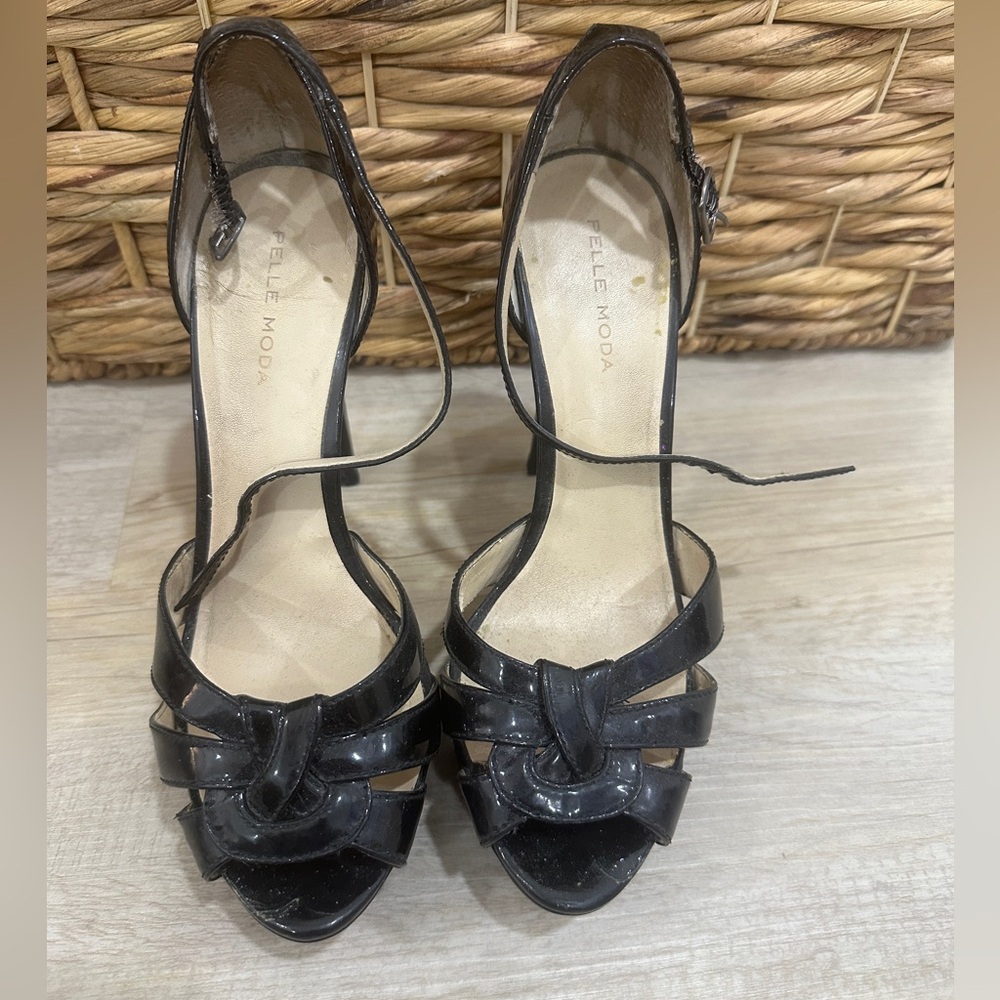 Pelle Moda Black Strappy Heels